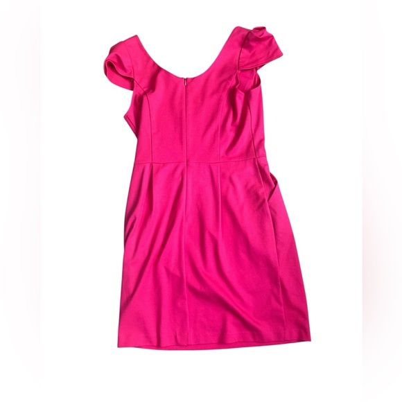 Amanda Uprichard Short Sleeve Bright Coral Pink Pleated Pocket Dress Medium - Picture 7 of 10